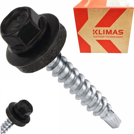 Vis à fermier 4,8x35 RAL 9005 - Boîte de 250 pièces - Résistant - Idéal pour construction