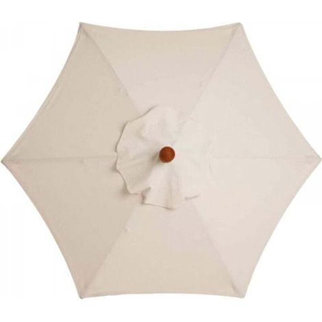 Housse de rechange pour parasol, 6 baleines, 2 m, imperméable, anti-UV, tissu de rechange, blanc crème (1/5)