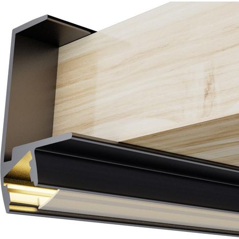 IluminaShop - Perfil de Aluminio Keo Lacado Negro 12/24V 2 metros (1/3)