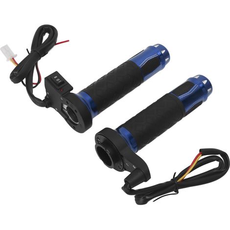 22 mm (0,87 Zoll) große, elektrisch beheizbare Wintergriffe aus Aluminium für Motorräder, 12–14 V, blau (1/5)