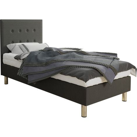 Cama Logan 100, Solo 267, Individuales, 80x200, Tapiz, Somieres, 80x204x115cm