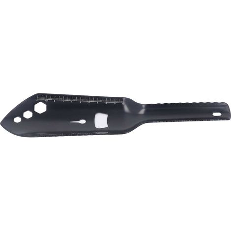 Multifunktionale Campingschaufel aus Aluminiumlegierung, kleine multifunktionale Überlebensschaufel für Outdoor-Wanderungen, schwarz (1/5)