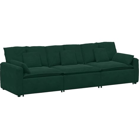 vidaXL Sofá modular con cojines verde oscuro (1/2)