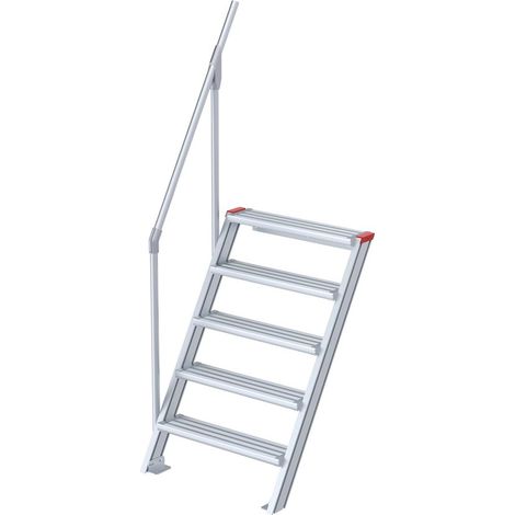 Euroline 510 Treppe 60° 600mm Stufenbreite 5 Stufen Alu gerieft