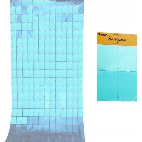 Panneau bleu rideau de fond photo mural 2x1m