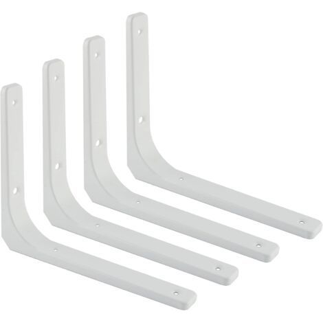 Heavy Duty Wall Shelf Bracket, Floating Shelf Bracket for Living Room Bedroom Kitchen, Metal Wall Mounted Shelf Bracket, 200x150mm, White, 4pcs (1/5)