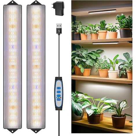 LED Plant Light Full Spectrum 210 LED Grow Light Timer 4/8/12/16 Hours 35cm Grow Light 5 Brightness Levels Lamp (1/5)