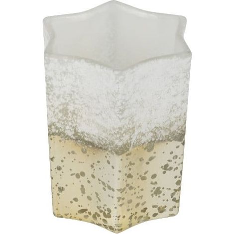 TrendLine Windlicht Glas Stern 9 cm weiß gold Windlicht