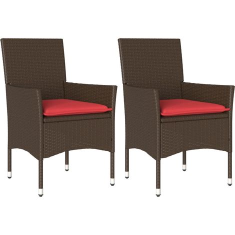 Maison Exclusive - Sedie da Giardino con Cuscini 2 pz Marroni in Polyrattan
