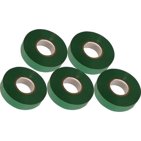 Dapetz ® Green Electrical Tape, 18mm x 33m, Flame Retardant Strong Self-Adhesive PVC Insulation Tape for Insulating, Repairing and Protecting Electrical Wires 5 Rolls (1/5)