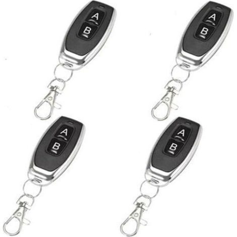 Télécommande 433 MHz AB Boutons Matal Transmetteur sans Fil Code d'apprentissage Télécommande Intelligente pour Ouvre Porte de Garage(4 articles) (1/4)
