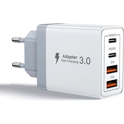 Prise multiport USB transfrontalière compatible avec les chargeurs Apple 16/15 et les chargeurs rapides pour téléphones Samsung et Android - Norme européenne (1/5)