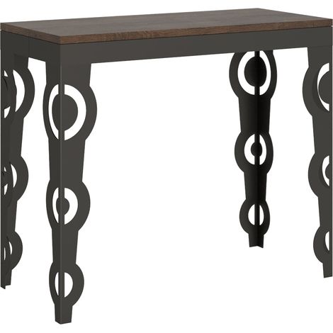 Consolle Allungabile 90-300x40x77 cm in Nobilitato Marrone (1/5)