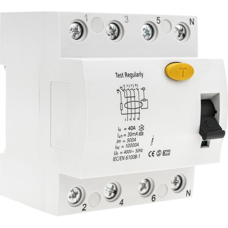 BeMatik - Interrupteur différentiel 4P 40A 6kA (1/3)