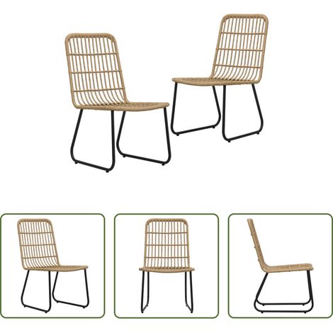Chaise extérieure - Chaises de jardin lot de 2 Résine tressée Chêne (1/5)