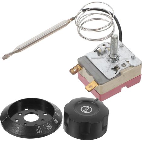 Thermostat de contrôle de température pour four grille-pain friteuse, idéal pour les petits restaurants et l'usage domestique. Dimensions : 6,70 x 6,50 x 4,20 cm. (1/5)