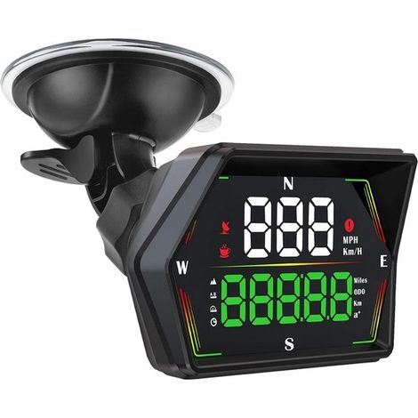Compteur de vitesse GPS pour voitures, affichage tête haute numérique universel avec alerte de vitesse, réglage automatique de la luminosité, 8,35 x 5,59 x 1 mm (1/5)