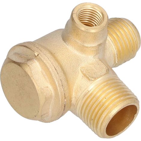 Clapet anti-retour 3 voies en laiton fileté 323, accessoires pour compresseur d'air, 7 mm, 16 mm, 14 mm (1/4)