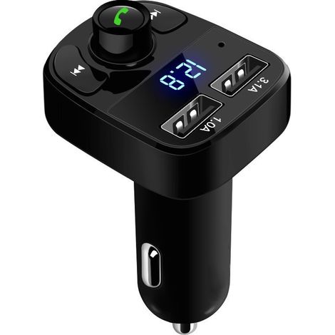 Récepteur et émetteur Bluetooth pour voiture X8, lecteur MP3 multifonction, double écran de chargement USB (1/4)