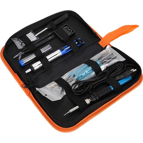 Kit de fer à souder 19 pièces 60W à température réglable avec support pour panne et pompe à dessouder (220V UE) (1/5)