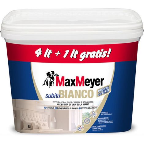 IDROPITTURA MAX LAVABILE SUBITO BIANCO 5 L BIANCO OPACO