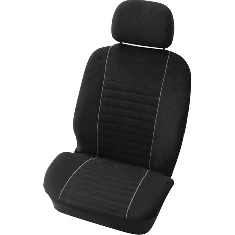 HOUSSES DE SIEGES AVANT VELOURS NOIR/GRIS 4PCS (AIRBAG) X2