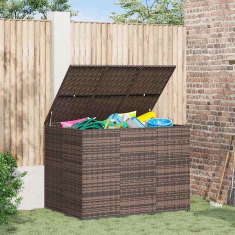 Garten-Kissenbox PE Rattan 145x100x103 cm Braun (1/5)