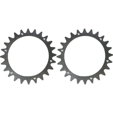 2 roues de traction en forme de L de 225 mm pour tondeuse robot Worx Landroid avec crampons en plastique