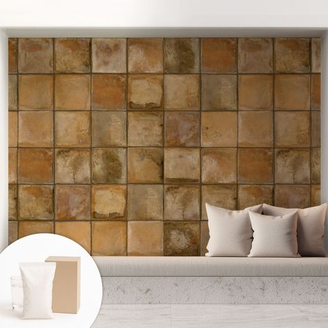 Papier peint intissé mural classique avec imprimé motifs décoratifs design élégant non‑tissé Mosaïque rustique 208x146 cm (1/5)