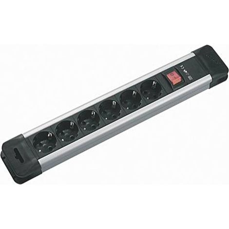 [NEUWERTIG] B-Ware Bachmann 330.101 Steckdosenleiste Ohne Schalter Aluminium Schwarz
