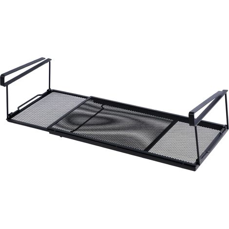 1 Panier De Rangement Extensible 38,5-70,5 Cm, Acier Au Carbone Noir, Pour Cuisine Et Salle De Bain (1/5)