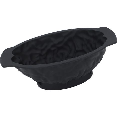 Moule à gâteau en forme de cerveau, moule à pudding au chocolat en silicone noir, motif cerveau amusant, idéal pour Halloween. (1/5)