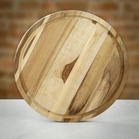 TAGLIERE DA PORTATA ROTONDO IN TEAK - PICCOLO (1/2)