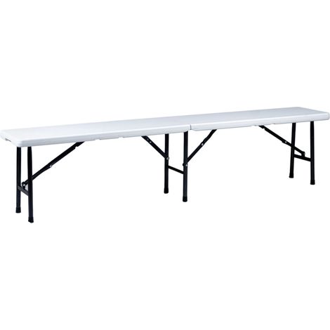 panca da campeggio pieghevole eurogarden in polietilene bianco 183x30x44 cm