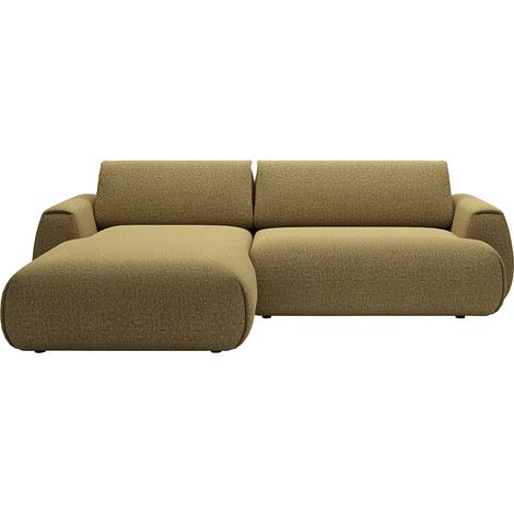 Canapé d'angle gauche convertible en tissu chenille vert olive MONELIA (1/4)