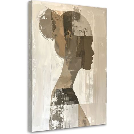 Leinwandbild Weibliche Figur abstrakt in beige Boho Stil 20x30 (1/5)