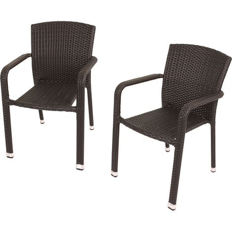 Armstuhl 2er Set GARDA-120 in coffee, B/H/T: ca. 66/84/57 cm