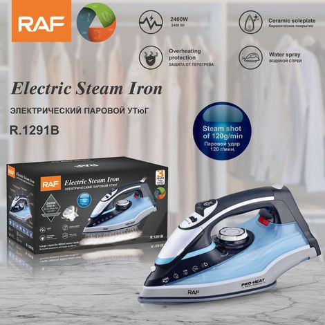 Fer à repasser portable (bleu) aux normes européennes - Fer électrique - Utilisation sur peau sèche ou humide - Fer à vapeur domestique (1/5)