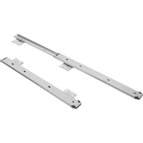 Lot de 2 glissières pour plateau clavier à roulement billes, en acier (1/5)