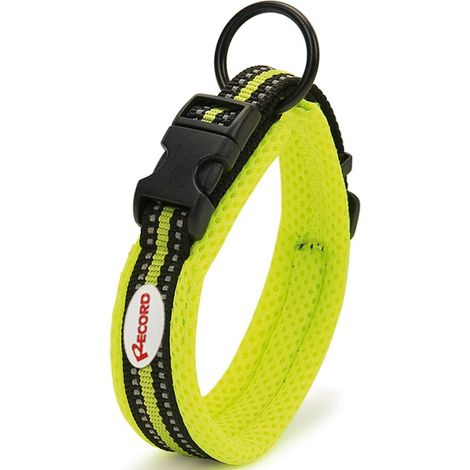 Collare in nylon modello Ande linea Action con imbottitura traspirante e dettagli catarifrangenti per cani: 2 x 45-50 cm - giallo