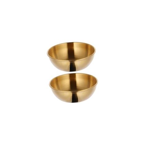 Lot de 2 bols à sauce en acier inoxydable, ronds, dorés, réutilisables, empilables, 200 ml, parfaits pour sauces, desserts, apéritifs, dîners, fêtes, usage quotidien (1/5)