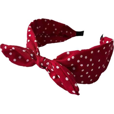 Headband - Polka Dot - Wide Band - Red - For Daily And Party Use - 1 Piece (1/5)