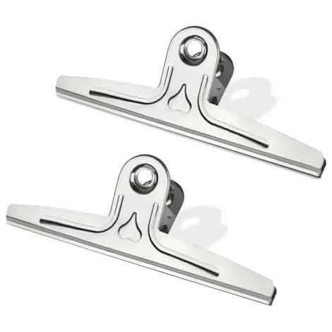 CCYKXA (300 × 110 × 67) riesige Bulldoggen-Büroklammern – 2 Stück Bulldoggen-Zeichenklammern, 30 cm groß, extra große Metallscharnierklammern, Edelstahlklemme für Karton, Hundefutter, Dokumente (1/5)