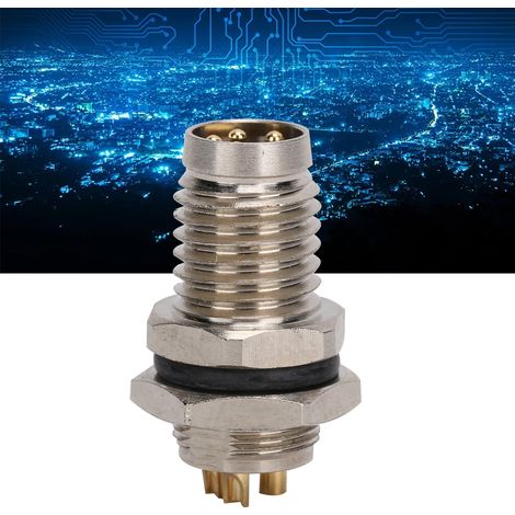 Connecteur Aviation M8 4 Broches en Laiton avec Coque Nickelée IP67 pour Prise
