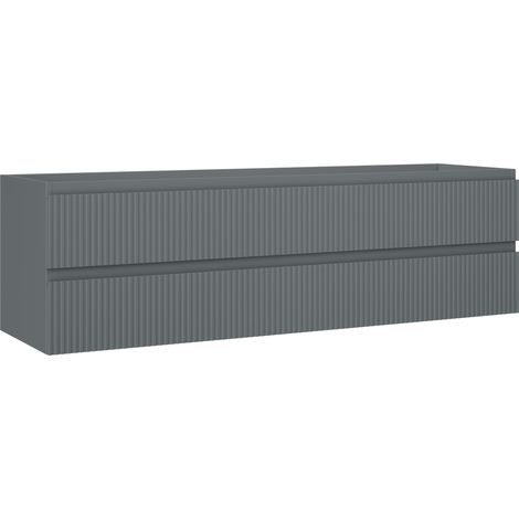 Mexen Rivel mobile da bagno sottolavabo 160 cm, 2 cassetti, scanalato, grafite opaco - 91A20-16047-2-BFF66 (1/5)