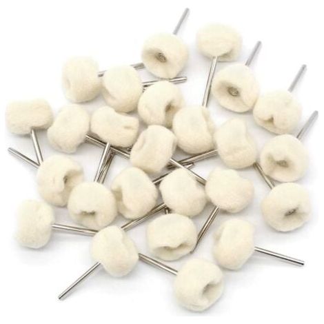 Roue de Polissage en Coton Beige pour Dremel Outils Rotatifs pour éliminer la Rouille et la Saleté Sur la Surface, 25 Pièces (1/4)