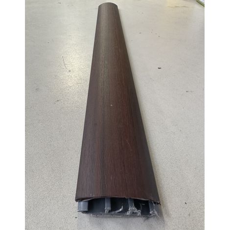 Passage de plancher 50x12mm finition bois Acajou (longueur 500mm) adhésif avec couvercle arrondi (1/5)