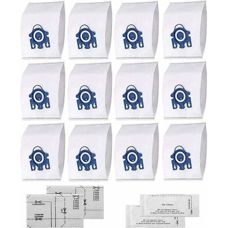 HyClean 3D FJM Sac d'Aspirateur pour Miele (12 sacs, 2 filtre pour moteur, 2 filtre évacuation) Sac d'Aspirateur pour Miele GN Pack XXL, Alternative pour Miele 9917730 GN HyClean 3D (1/5)
