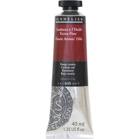 Peinture à l'huile - Sennelier - Carmin Rouge - 40ml - Pigments naturels - Finition satinée