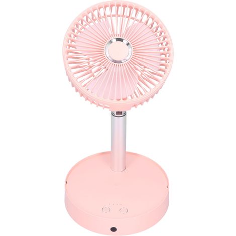 Mini-Tragbarer Faltventilator mit Schüttelkopf, elektrisch, teleskopierbar, für Zuhause, Büro und Outdoor-Einsatz, rosa (1/5)